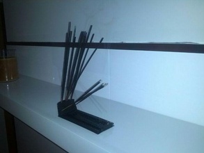 decorative triple incense burner ashes collector box bars holder flavour printable 3d print model - Mito3D