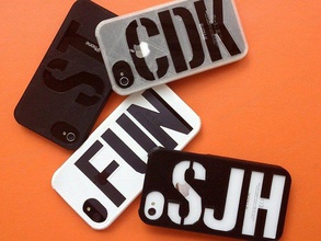 monogrammed iphone 4 4s 5 5s 6 case mobile heisel openscad personalized sylvia thenewhobbyist tnh 3d print model - Mito3D
