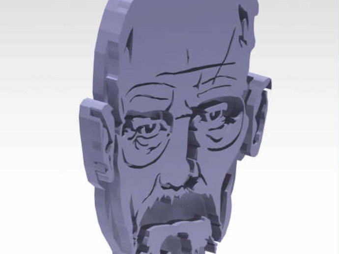 walter white di breaking bad portachiavi stencil 3d keychains cool design faces series tv 3D print model - Mito3D