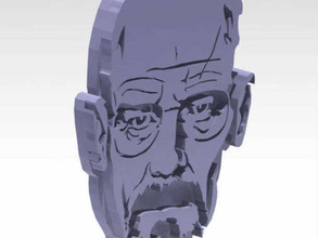 walter white breaking bad keychain do estêncil 3d keychains cool design faces series tv 3d print model - Mito3D