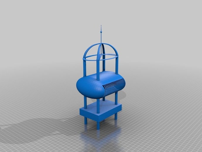 concept design power plant production using sea waves buildings structures 3D print model - Mito3D