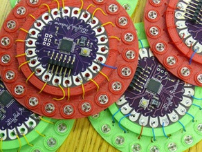 lilypad-Halter andere arduino Fall Stoff magnet snap wearable computing 3d print model - Mito3D