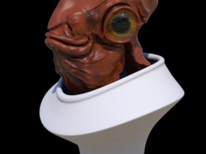 admiral ackbar Büste Kreaturen star wars 3D print model - Mito3D