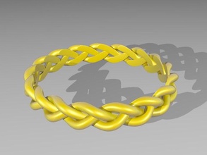 3 brin lâche anneau tressé les anneaux blender script 3d print model - Mito3D