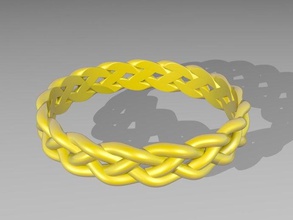 4 strand loose braided ring rings blender script 3d print model - Mito3D