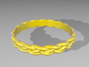 4 strand tight braided ring rings blender script 3d print model - Mito3D