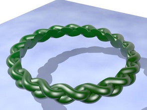 3 strand bumpy tight braided ring rings blender script 3d print model - Mito3D
