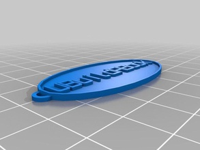 ubab ovale trousseau de clés porte-clés personnalisé 3d print model - Mito3D