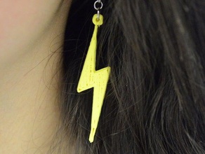 lightning bolt earrings robbinsvillehighschool 3d print model - Mito3D