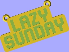 lazy sunday pendant other bling openscad 3d print model - Mito3D