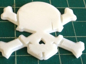 skull cross bones based nike hypervenom logo art pictorgam symbol stamp 3d print model - Mito3D