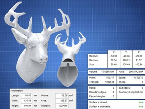remixada deerhead animais 3d print model - Mito3D