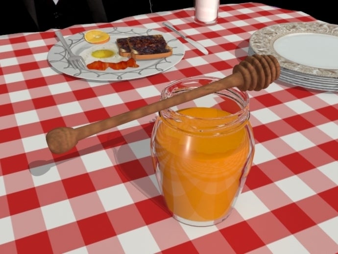 pot de miel baguette match cuisine à manger traditionnelle 3D print model - Mito3D