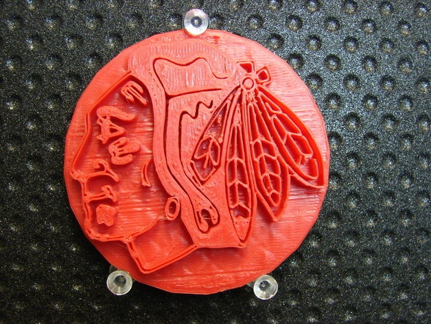blackhawks indian head logo raised other chicago hockey native american 3D print model - Mito3D