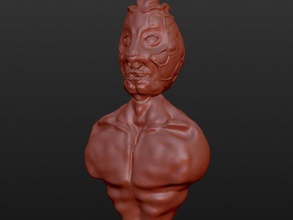 la criatura hombre las esculturas busto 3d print model - Mito3D