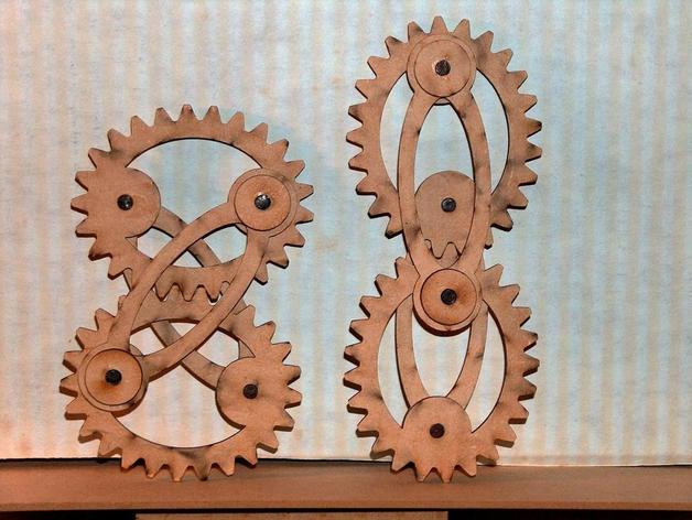 crosslink ellipse gears other non-circular gear 3D print model - Mito3D