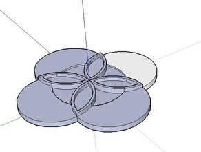 geometrische 4 petal Blume andere - Armband geometrie medallion Halskette 3d print model - Mito3D
