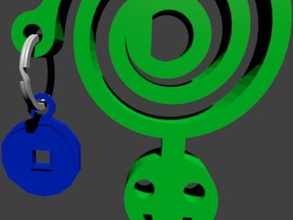 espiral dirigido smiley jardim marcador decorativos chinês charme sorte ao ar livre 3d print model - Mito3D