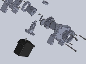 mirrored wormscrew gearbox hector robot robotics 3d print model - Mito3D