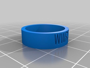 wwrd tamaño 8 los anillos personalizado 3d print model - Mito3D