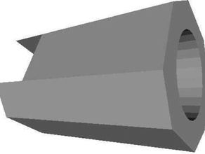 8mm end cap rokkaku kite other experiment part sketchup 3d print model - Mito3D
