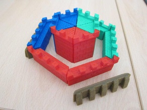 kale oyun parçaları oyunlar tahta oyunu panik Ortaçağ kule duvar 3d print model - Mito3D