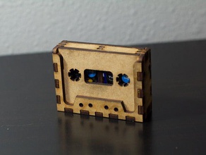 cassette tape holder sd cards other box container household laser lasercut cutter retro cool useful wood 3d print model - Mito3D