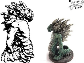 aspect father basilisk creatures 28mm continuum dragon fantasy game gaming ill gotten games lizard miniature monster multiverse mythology rpg scifi serpent sf snake tabletop wurm 3d print model - Mito3D
