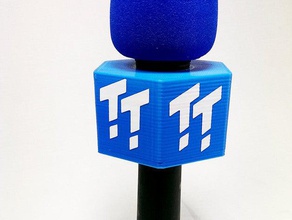 hexagonal microfone bandeira 50mm quadrado de lados 36mm buraco áudio 3d print model - Mito3D