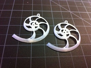 earring 2 nautilus section earrings 3d print model - Mito3D