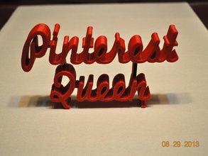 pinterest queen Zeichen logos 3d-Bezeichnungen sketchup 3d print model - Mito3D
