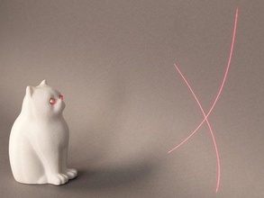 laser kitty sculture animale 3d print model - Mito3D