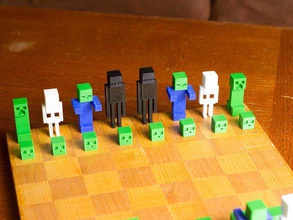 minecraft chess set Minecraft CHESS SET 3d print model - Mito3D