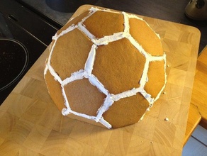 geodesic dome gingerbread house other cake kitchen laser cutter lasercut ornament soccer ball truncated icosahedron 3d print model - Mito3D