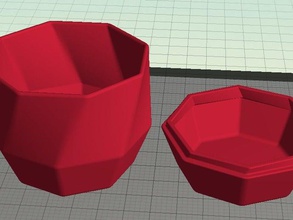 twisted octagonal pot lid containers box 3d print model - Mito3D