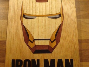 iron man laser cut wood veneer 2d art 3d print model - Mito3D