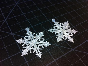earring 6 snowflake other printed 3d print model - Mito3D