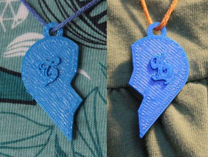 customizable heart friendship charm jewelry customizer kids 3d print model - Mito3D