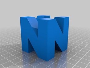 n64 logotipo de vídeo jogos 3d print model - Mito3D