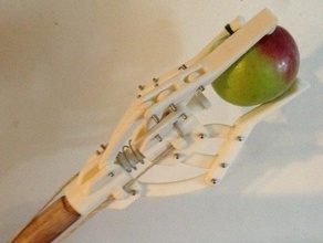 triclaw apple picker outdoor garden broom handle gripper 3d print model - Mito3D