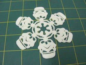 star flake decor 3d featured imperial laser cutter openscad ornament snow snowflake wars stormtrooper 3d print model - Mito3D
