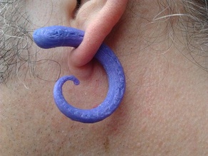 ear spiral earrings 3d print model - Mito3D