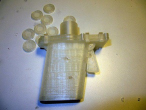 printable gun mechanical toys disc shooter disk 3d print model - Mito3D