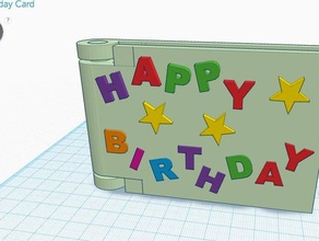 carta di compleanno 3d la stampa i test felice tinkercad 3d print model - Mito3D