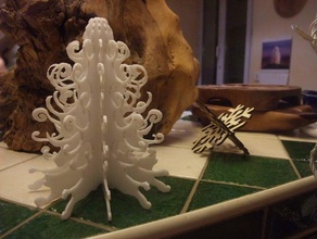 12 branches christmas tree decor art lasercut ornament 3d print model - Mito3D