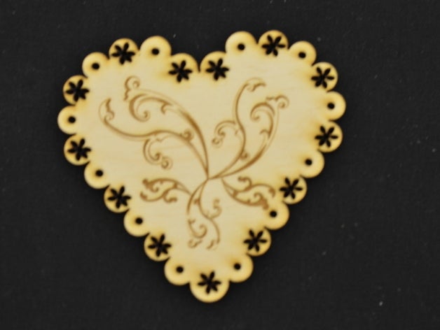 coeur en bois ornement d'autres lasercut robbinsvillehighschool 3D print model - Mito3D