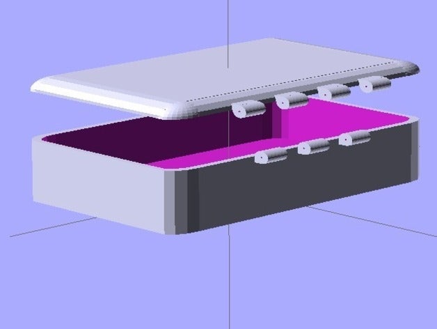 hinged box other 3d container openscad parametric 3D print model - Mito3D