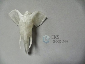 geométrica de baja poligonización cabeza elefante a los animales animal 3d print model - Mito3D