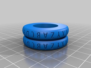 césar de chiffrement décodeur anneau arrondi anneaux les bijoux crypto la cryptographie 3d print model - Mito3D