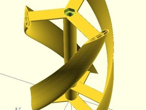 paramétrico helicoidal darrieus eje vertical de la turbina viento mk2 otros qas concurso energía verde openscad osat vawt 3d print model - Mito3D